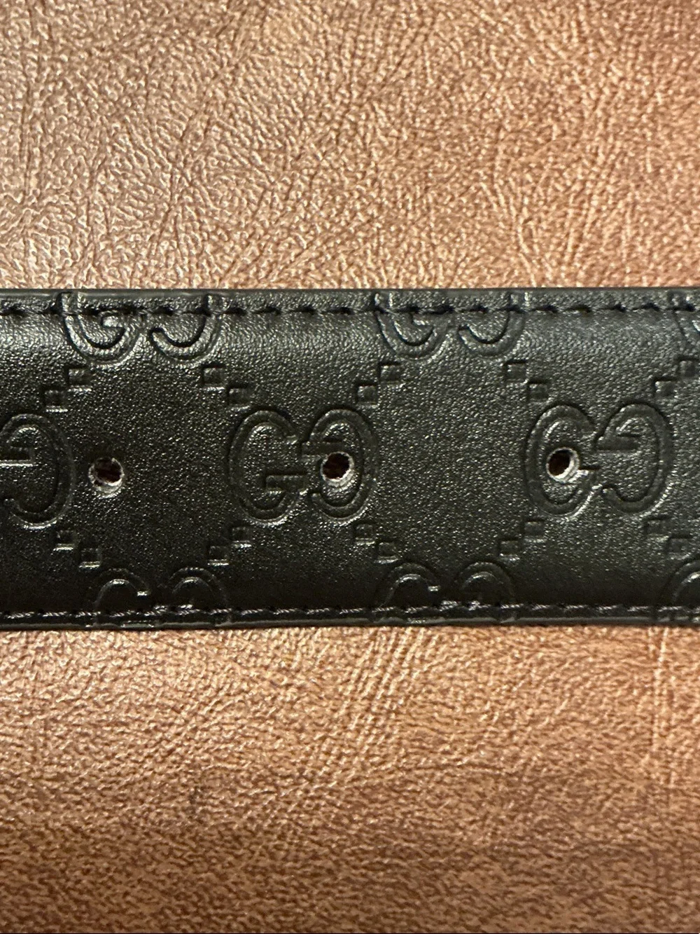 NWT Gucci Men’s Black Leather Belt Antique Gold Double G Buckle ~ 1.5” X 46”